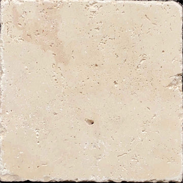 6x6 Light Travertine Tumbled Antiqued Tile Natural Stone 4 Pieces