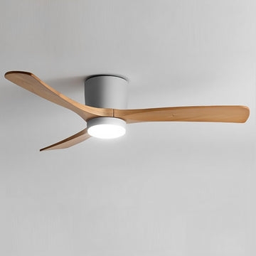 48" Quiet Ceiling Fan with LED Lights - 6 Speed Remote, 3 Color Temperatures, Modern Wood Flush Mount Ceiling Fans