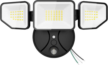65W Dusk to Dawn Flood Lights Outdoor, 6500LM LED Outdoor Light, IP65 Waterproof, 6500K Daylight, 3 Adjustable Heads