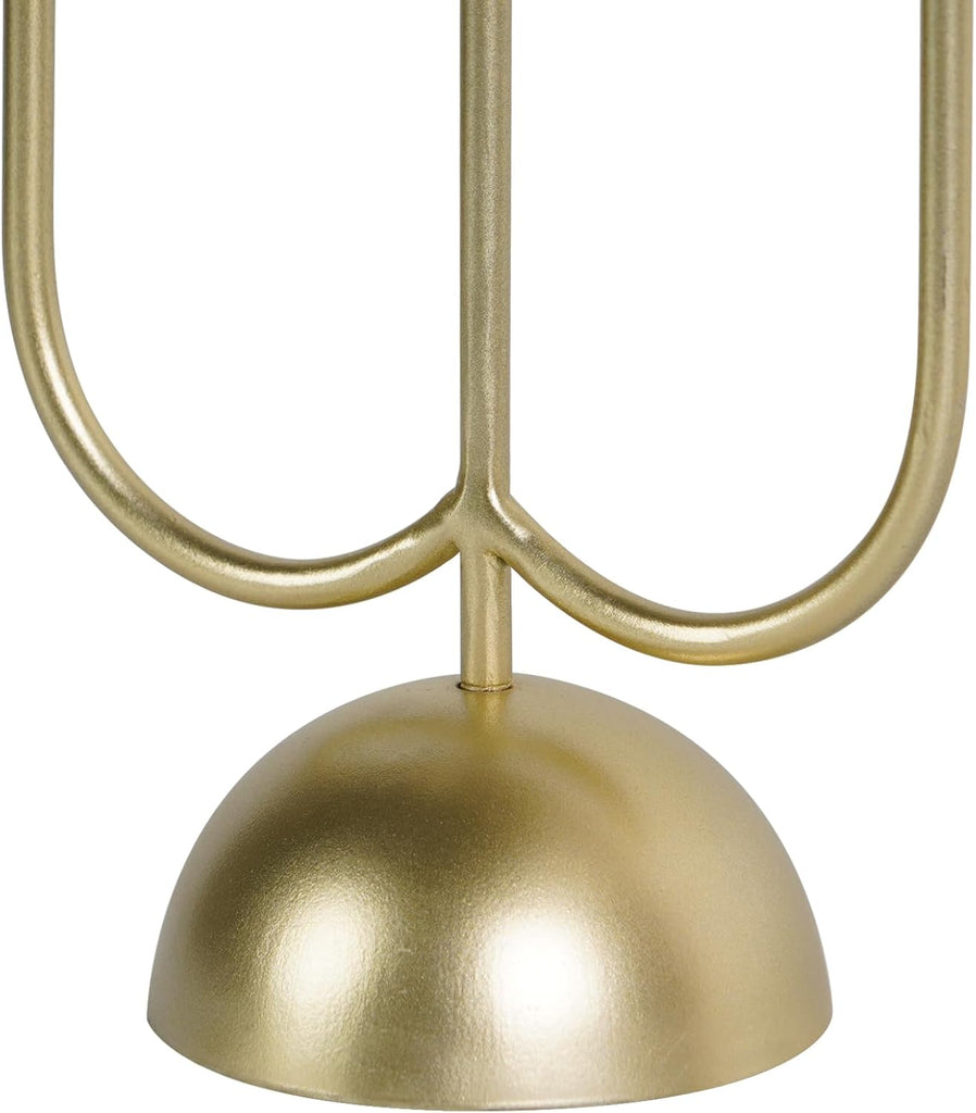 Gold Candelabra Candle Holders Centerpieces for Tables, 3 Arm Modern Elegant Metal Taper Candlesticks Stand Fireplace