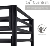 Loft Bunk Bed Twin Over Twin with Ladder and Guardrail,Heavy Duty Metal Slats Support No Box Spring Needed Small Space
