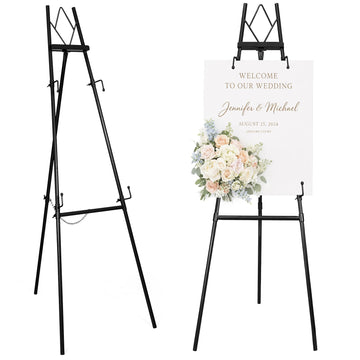 53.9" Black Easel Stand for Sign, Display Easel for Wedding Sign, Painting