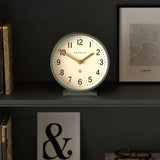 Q Mantel Clock | Modern Classic Round Mantel Clock | Asparagus Green | Contemporary Style for Mantel, Desk