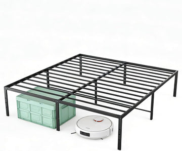 Full 18 Inch Platform Bed Frame, Heavy Duty Metal Foundation Frame, Noise-Free Sturdy Steel Slats, Underbed Storage