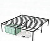 Full 18 Inch Platform Bed Frame, Heavy Duty Metal Foundation Frame, Noise-Free Sturdy Steel Slats, Underbed Storage