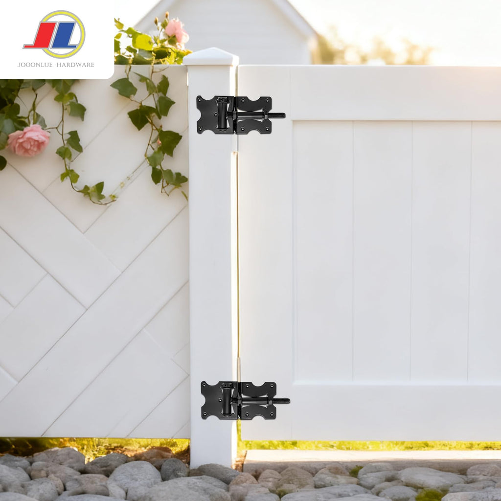 Self Closing Gate Hinges, Adjustable Fence Hinges, 2 Pack