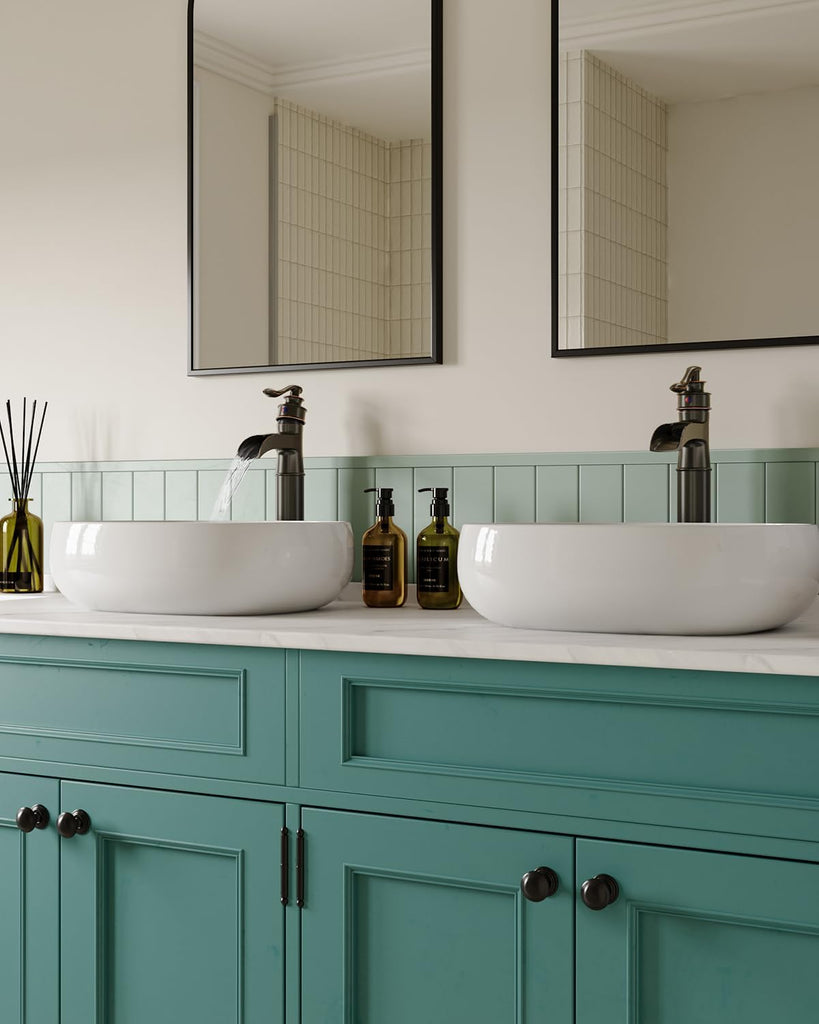 Waterfall Spout Oil Rubbed Bronze Bathroom Faucet Single Handle One Hole Vessel Sink Faucet ORB Lavatory Faucets Deck