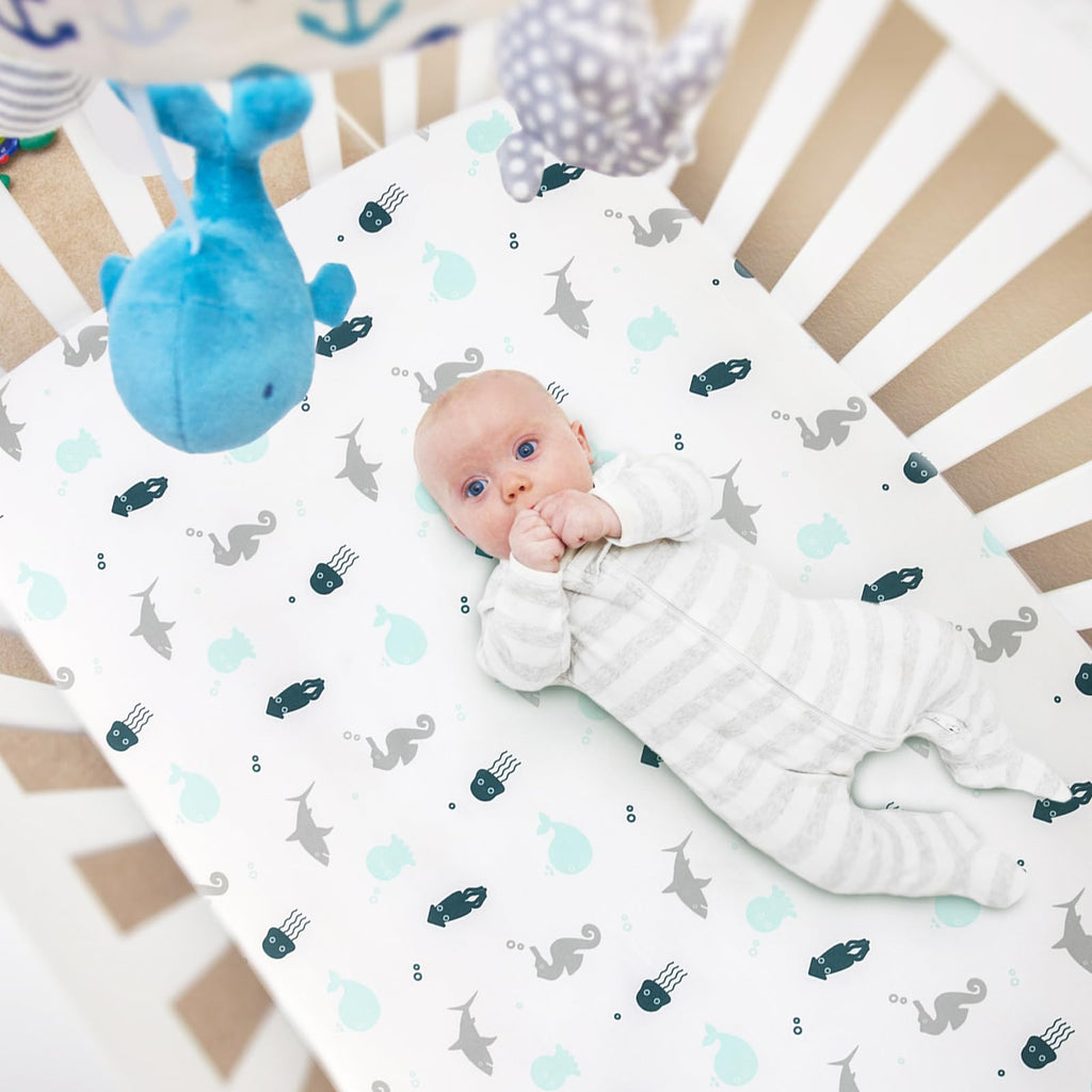 Mini Crib Sheets Set 4 Pack, Mini Portable Crib Sheets (38" X 24")