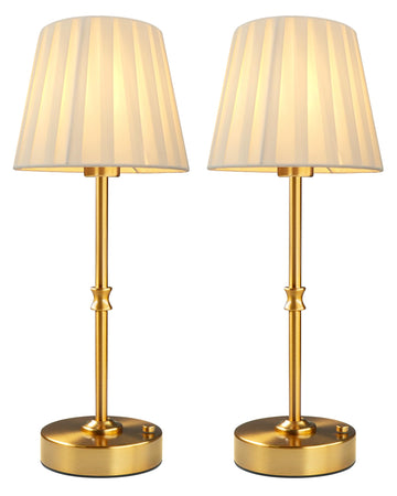 Cordless Table Lamp Rechargeable: Fast Charging & Long Lasting - 2700K Warm Light Vintage Gold Lamps - Dinning Living