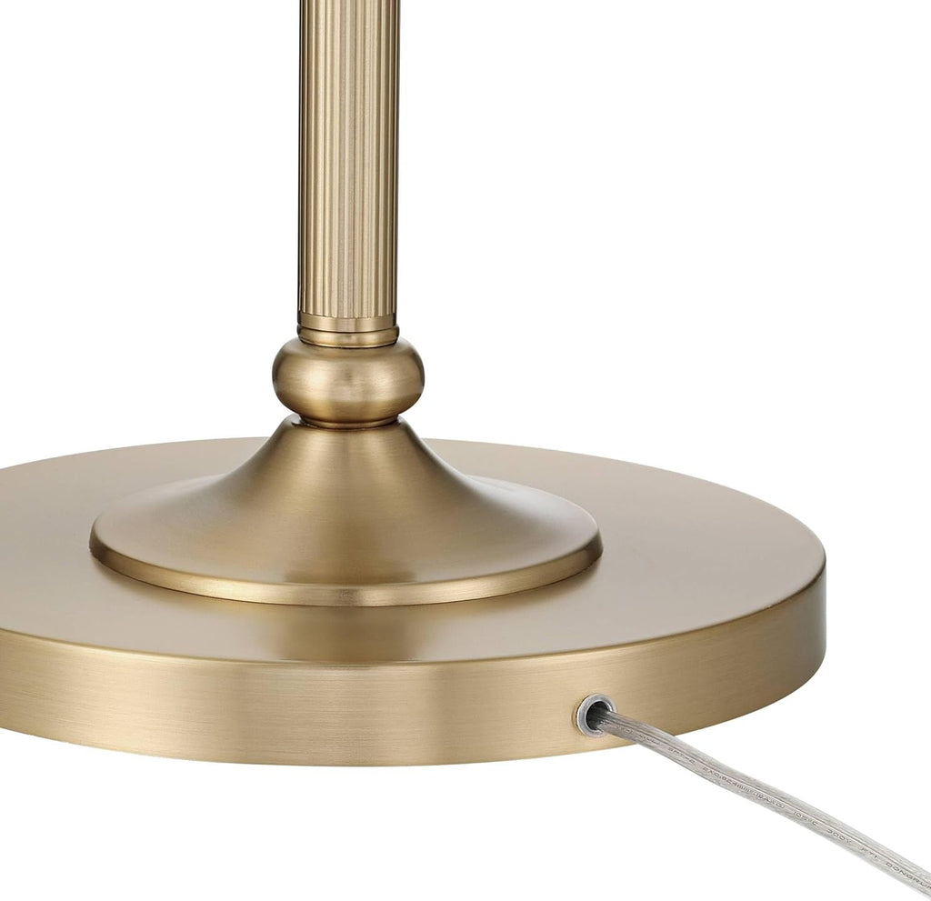 Harmony 72" High Antique Brass and Cast Glass Torchiere Floor Lamp
