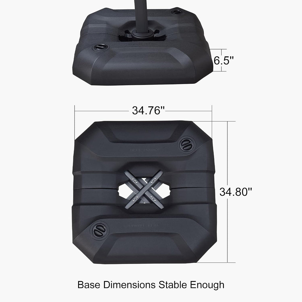 Patio Umbrella with Base 10 Feet Outdoor Cantilever Square Umbrella Aluminum Offset Umbrella with 360-degree Rotation