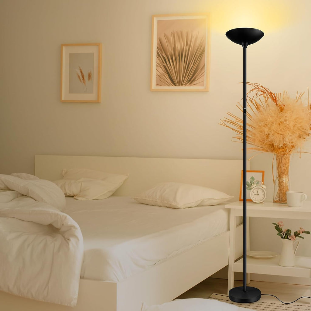 Stepless Dimmable Floor Lamp,30W 3000LM Super Bright LED Torchiere Floor Lamps with Remote & Touch Control