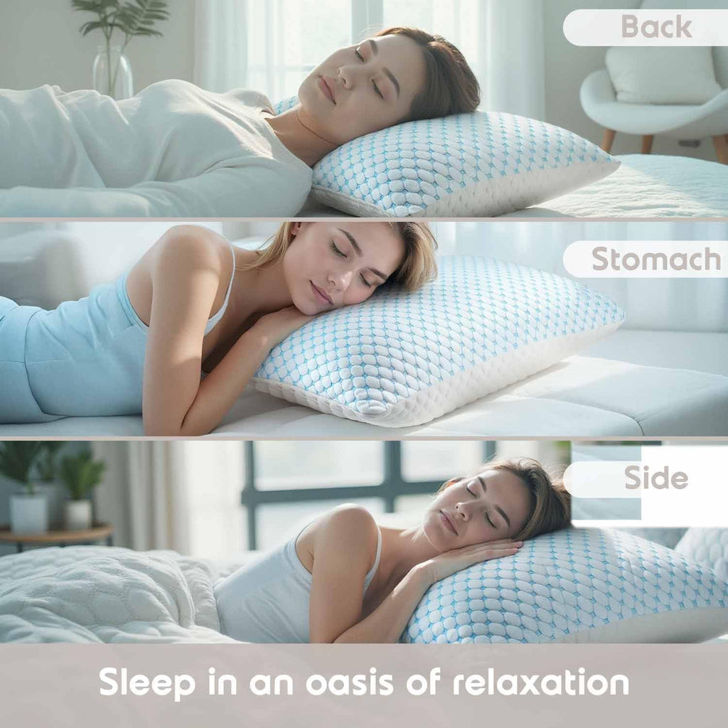 King Cooling Pillow for Sleeping 1 Pack, Luxury Shredded Memory Foam King Pillow, Adjustable Cold Gel Pillows for Hot