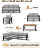 Aluminum Outdoor Patio Furniture Set 8 Seats, Outdoor Sectional Corner Sofa