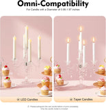 5-Arm Crystal Candelabra with Pendant, Elegant 14'' Tall Crystal Glass Candle Holder with Stable Base, Romantic Table