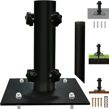 Umbrella Base for Φ1.2''-Φ2.2'' Pole, Patio Umbrella Stand Outdoor | Lawn Design with Ground Spike Fixing