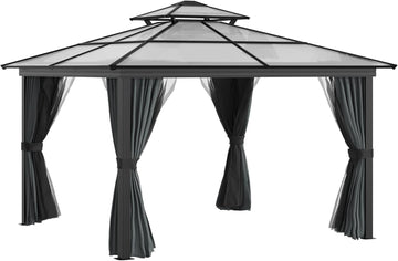 10' x 10' Hardtop Gazebo Canopy with Polycarbonate Roof, Aluminum Frame