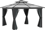 10' x 10' Hardtop Gazebo Canopy with Polycarbonate Roof, Aluminum Frame