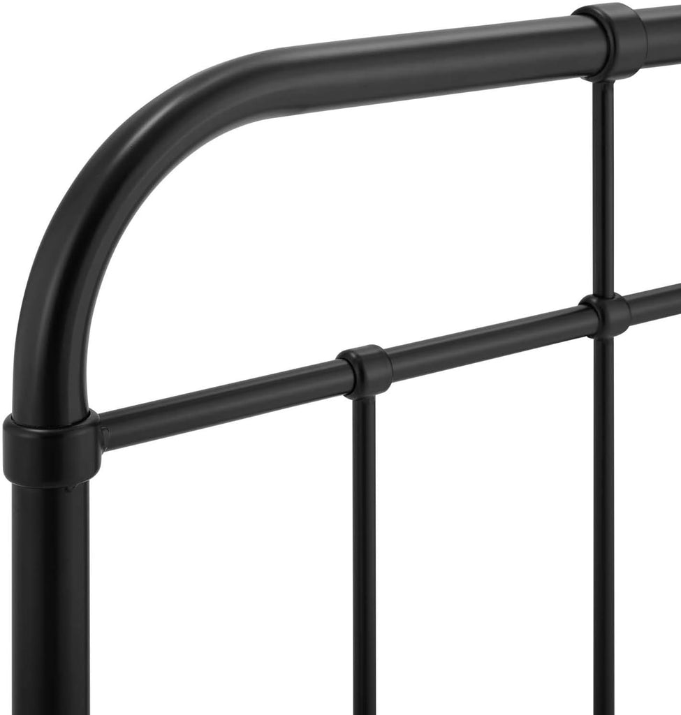 Alessia Modern Farmhouse Metal King Headboard in Black