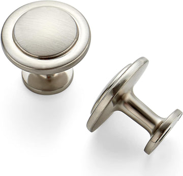 30 Pack 1-1/4 inch Kitchen Cabinet Knobs Dresser Drawer Brushed Nickel Zinc Pulls Door Handles for Drawers