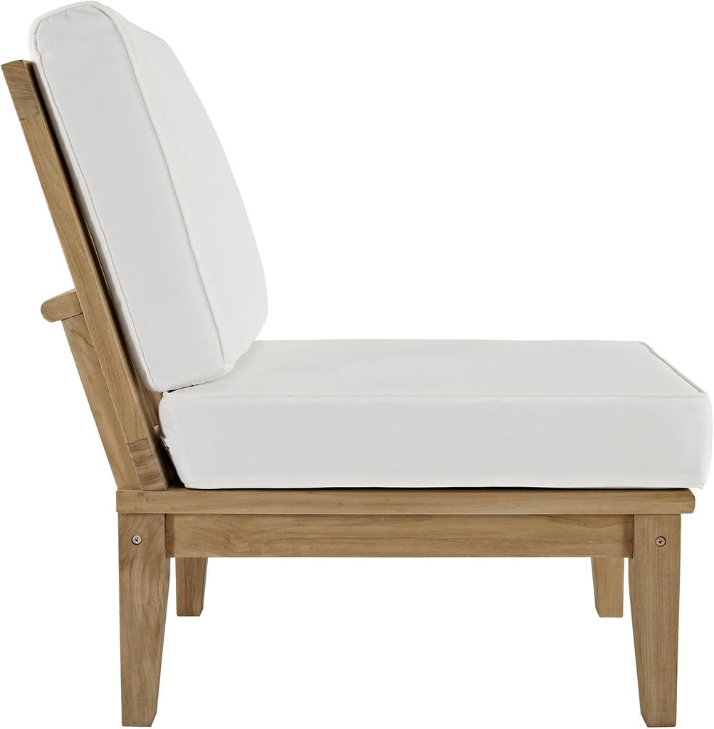 Marina Premium Grade A Teak Wood 9-Piece Outdoor Patio Furniture Set in Natural White