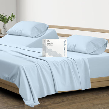 100% Egyptian Cotton Split King Sheets Sets for Adjustable Bed - 500 Series Soulmate Collection Split King Sheet (5