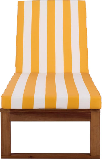 Outdoor Patio Furniture Collection - Sophie Natural Brown Solid Wood Chaise Lounge Chair, Adjustable Reclining