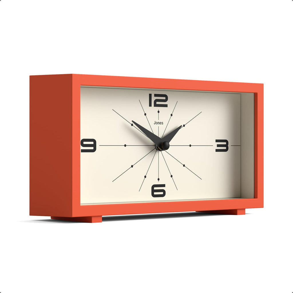 Odeon Desk Clock | Modern Rectangular Design | Orange