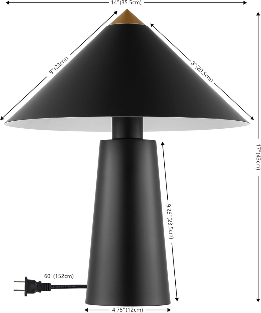 Syuna Black/Gold 17-inch Table Lamp (LED Bulb Included)
