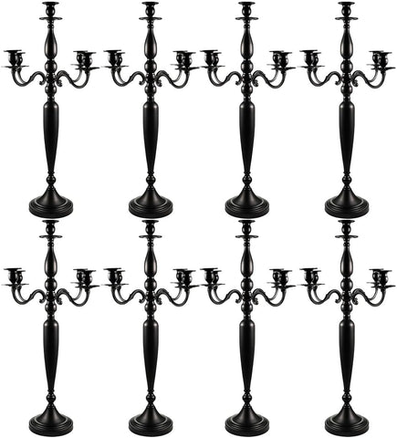 5 Arm Candelabra,28.54 inch Tall Candlestick Holders for Church Party Centerpiece for Dining Table Black Matte 0.78