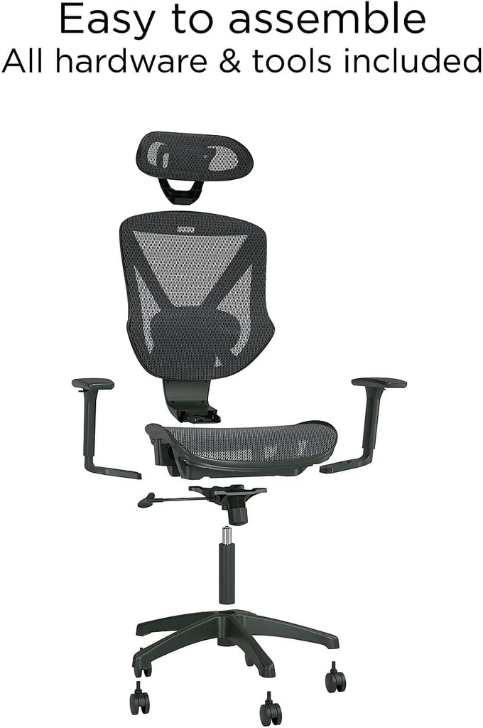 Ergonomic Task Chair, Mesh, Ergonomic, Lumbar Support, Adjustable Height, Black