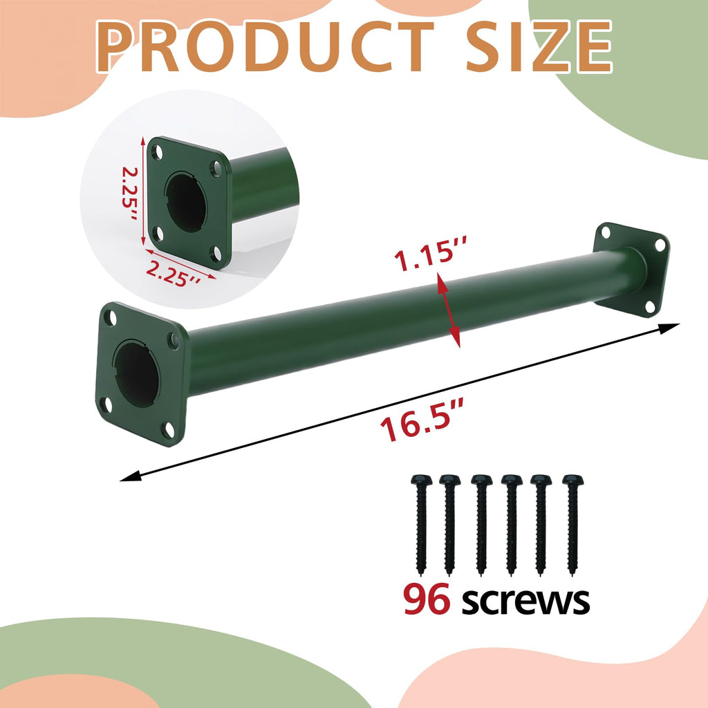12 Pcs 16.5" Green Outdoor Monkey Bars for Playground