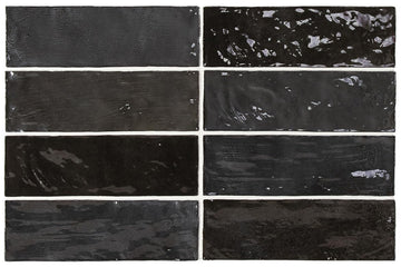Rivian Zellige 2.5" x 8" Ceramic Wall Tile (5.38 Sq. Ft. / Case) (Black)