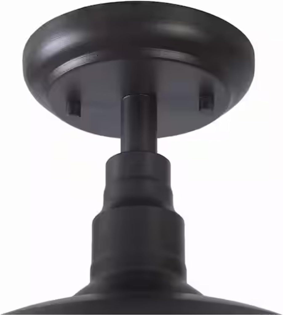 Ridge 1 Light Semi-Flush Ceiling Fixture, Brown Finish