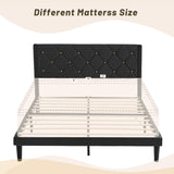 Queen Bed Frame with Headboard, Bed Frame Queen with Sturdy Wooden Slats Support