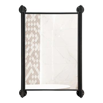 Industrial Pipe Mirror, Rustic Bathroom Mirror, Rectangle Wall Mirror