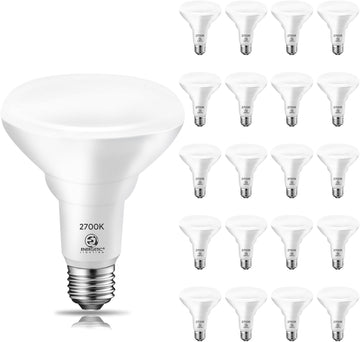 20 Pack 65W BR30 LED Recessed Light Bulb, Dimmable, 650 Lumens, Soft White 2700K, E26 Base, Indoor Flood Light for