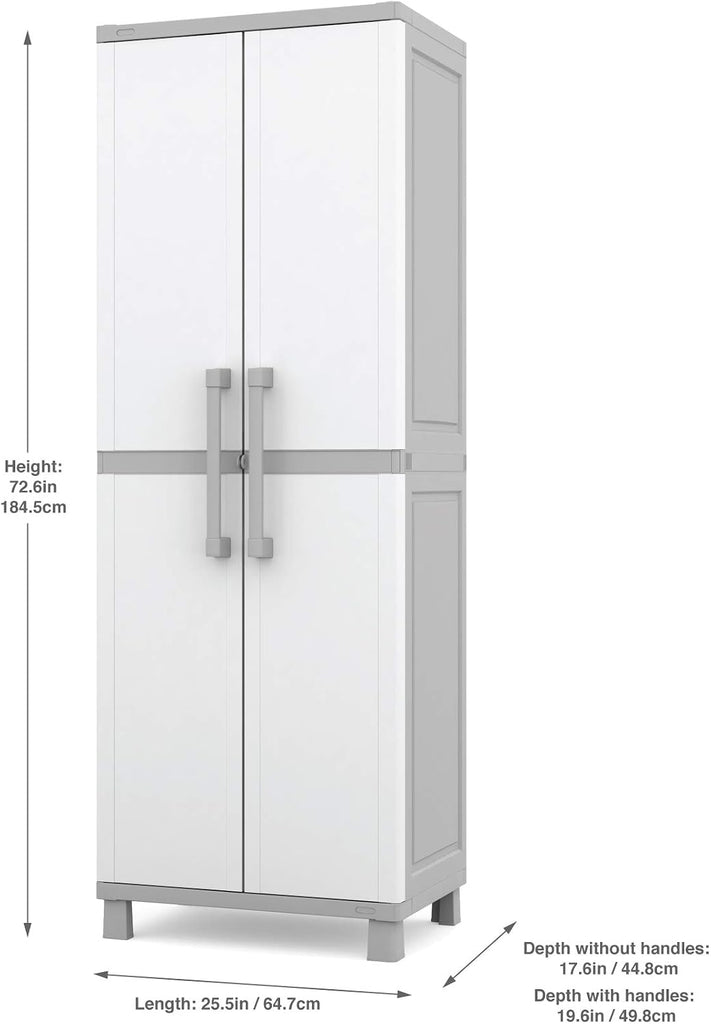 Storage Cabinet with Doors and Shelves for Laundry Room, Garage, Bathroom Accessories, Closet and Home Organization