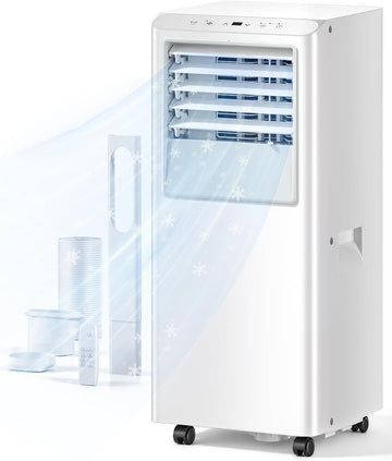 8,000 BTU Portable Air Conditioner - Cools Up to 350 Sq. Ft., 5-in-1 Portable AC Unit for Rooms with Remote Control