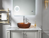 Littel Rock Series Tempered Deco Bathroom Glass Vessel Sink in Tea Matt | Top Mount Sinks Above Vanity Countertop |