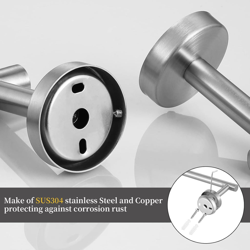 Bathroom Hardware Set 10 Pieces, Stainless Steel Towel Bar Set Includes 16 inch Towel Bar, Towel Hook, Towel Ring