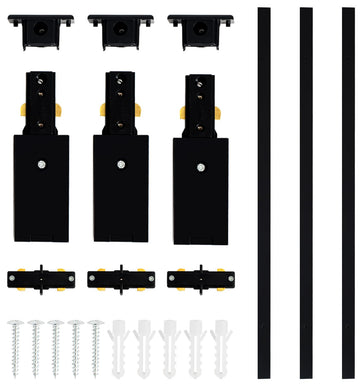 10FT H Track Lighting Rails Kit, Black
