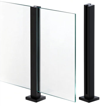 Glass Railing Post, 24/31/35/41/47 inches, 304 Stainless Steel Glass Railing System with Slots, Heavy Duty Spigot