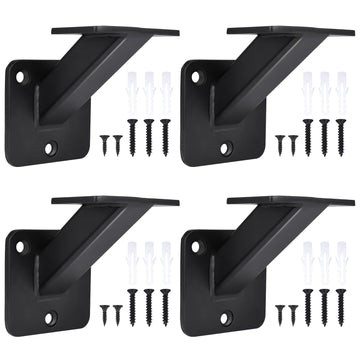 Handrail Brackets, 3"x3" Heavy Duty Steel Hand Rail Bracket with Mounting Screws for Wood Flat Square Stair Railing
