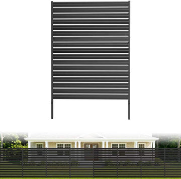 1 Panel No Dig Privacy Fence Screen, 60" H × 48" W Metal Outdoor Air Conditioner Fencing for AC Unit Cover, Hide
