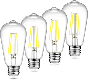 Vintage LED Edison Bulbs, 6W, Equivalent 60W, Non-Dimmable, Daylight 5000K, 700Lumens, ST58 Antique LED Filament
