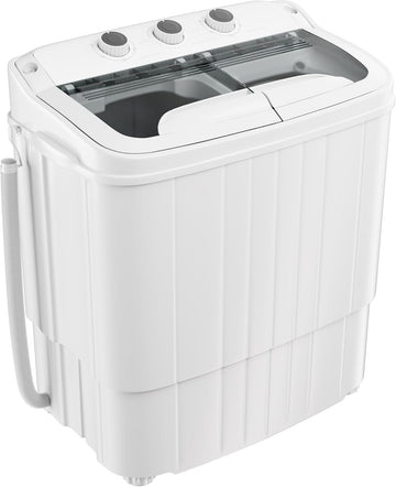 Portable Washing Machine, 18lbs Mini Washing Machine and Spin Dryer Combo, Mini Twin Tub Laundry Machine for Camping