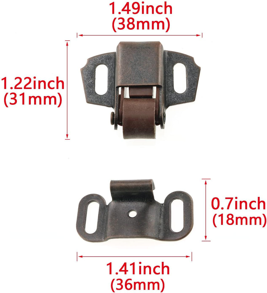 4PCS Roller Wheel Spring Cabinet Furniture Closet Door Catch Latch, Cabinet Lock Door Suction Buckle Latch, Cabinet