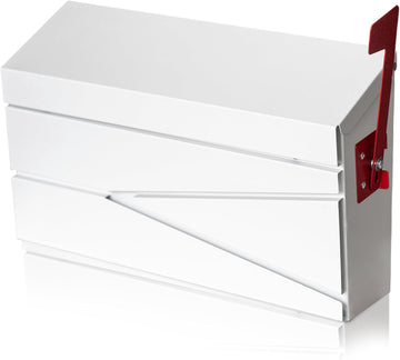 Wall Mount Mailbox, Large Capacity Mailbox Rust-Proof Metal Post Drop Box, Mailboxes 15.74"×9.84"×4.33", White