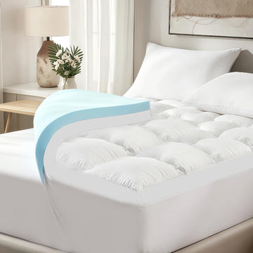 Memory Foam 4 Inch Mattress Topper Full for Back Pain Relief | 2 Inch Supportive Memory Foam & 2 Inch Pillow Top